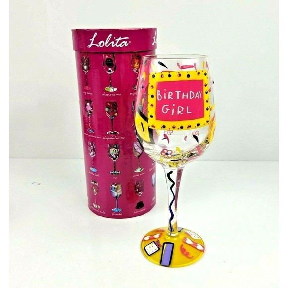 Lolita- The Wine Collection Frosty's Party, Too NIB Wine Glass